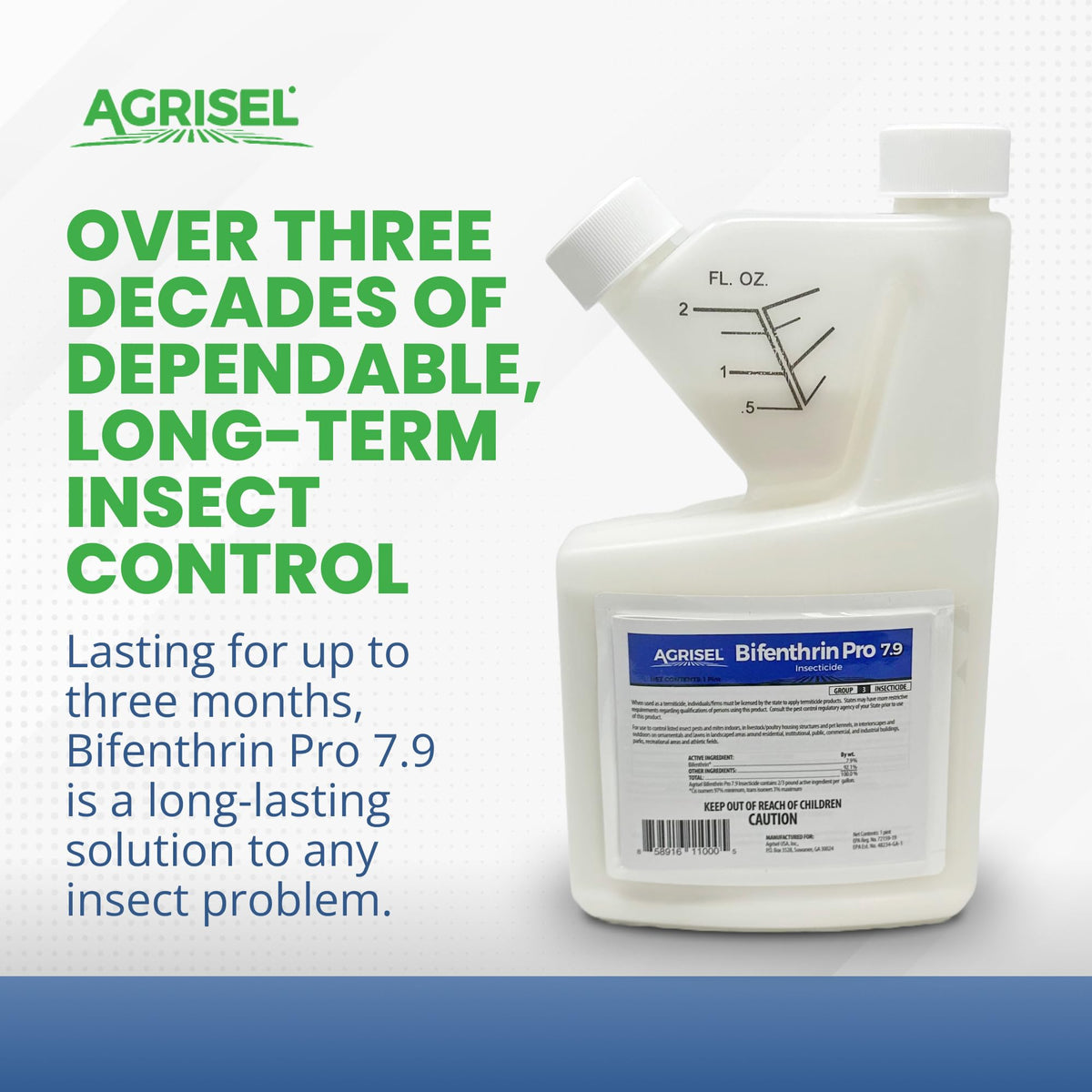 Agrisel Bifenthrin Pro 7.9 gloves included for protective use during application.