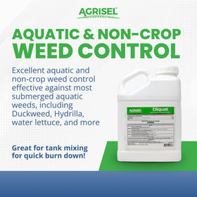 Agrisel Diquat weed killer bottle 32-ounce for easy spot treatments around plants.