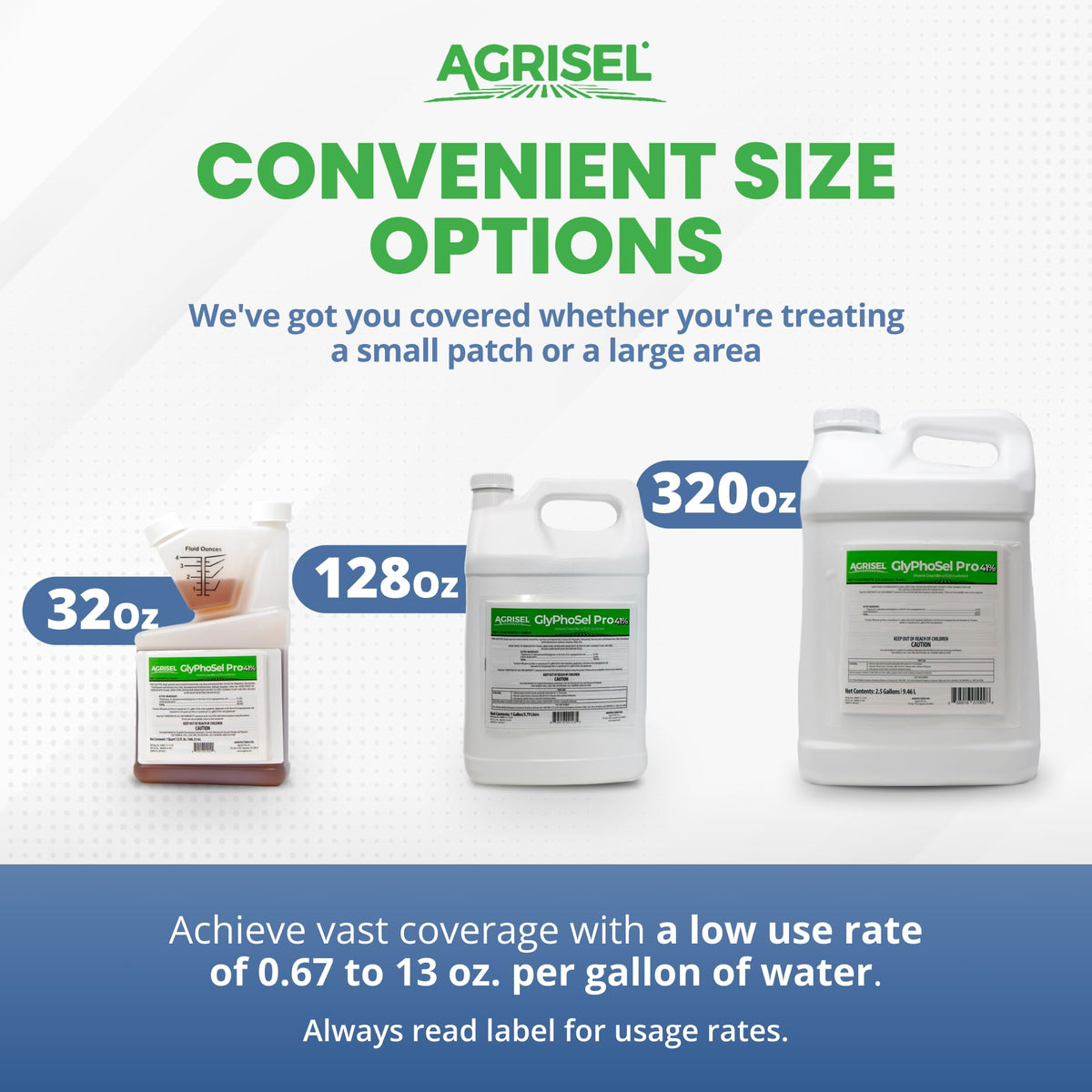 Agrisel GlyPhoSel Pro mixing steps simplify dilution for use.