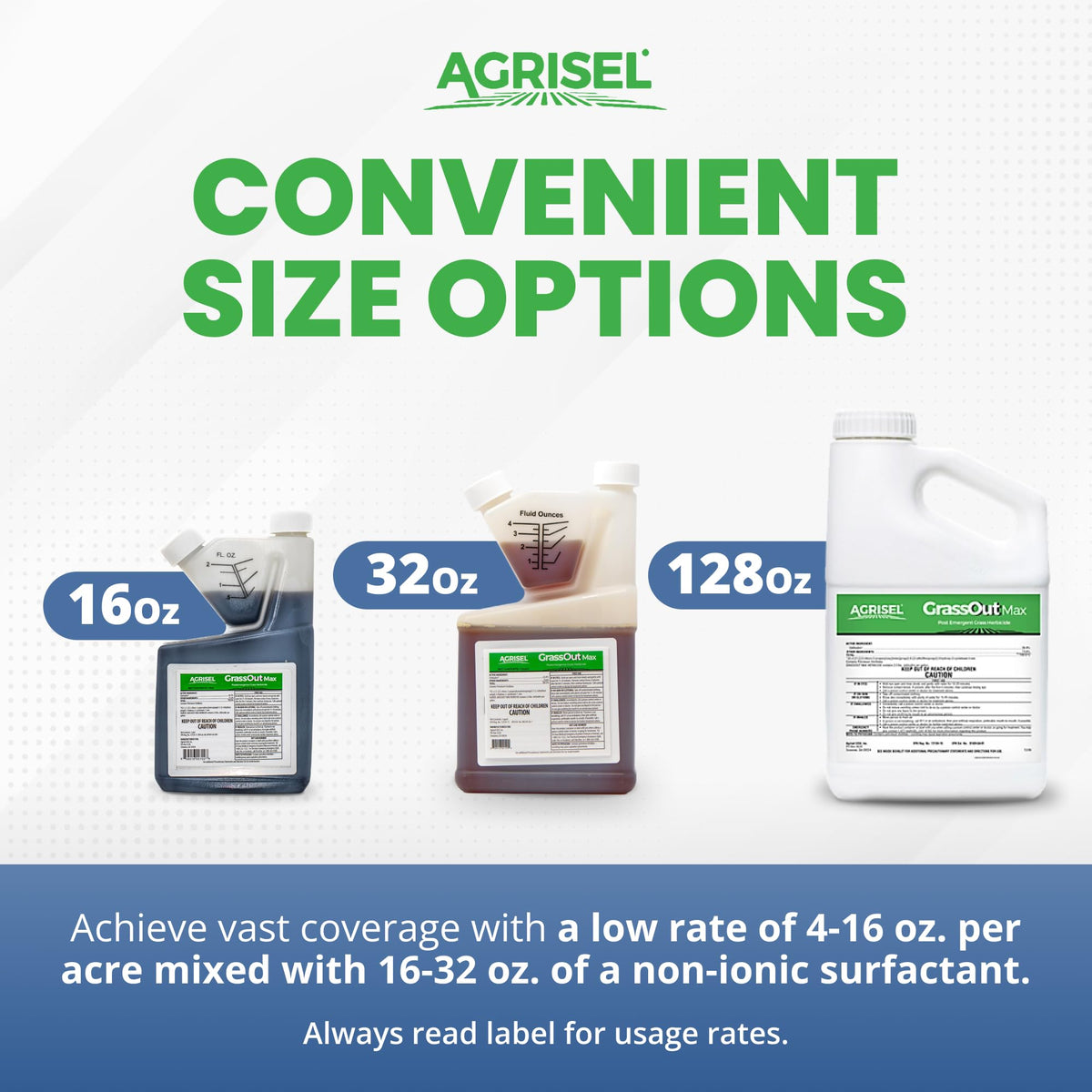 Agrisel GrassOut Max easy-to-pour cap enables controlled dosing.