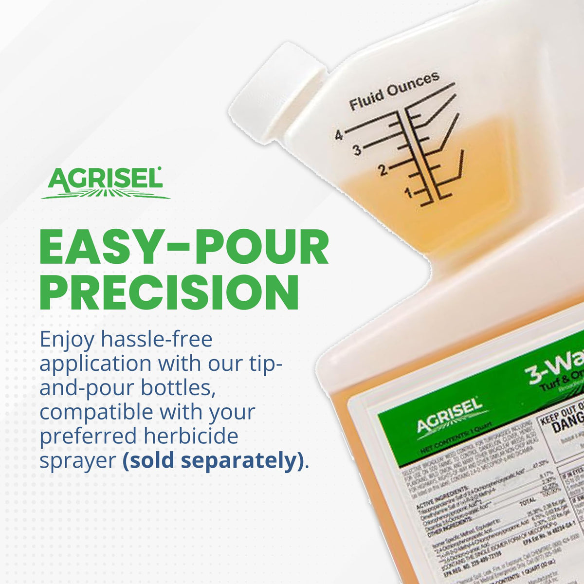 Agrisel low-odor spray bottle highlights convenient lawn application
