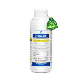 AgroMagen GrowSafe bottle label shows organic ingredients for safe garden pest control.