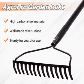 AgroPro heavy-duty rake 58-inch for easy yard cleanup.