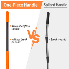 AgroPro hoe fiberglass handle with non-slip grip for comfortable use.