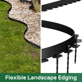 AGTEK 36 spiral anchoring stakes secure edging against weather.