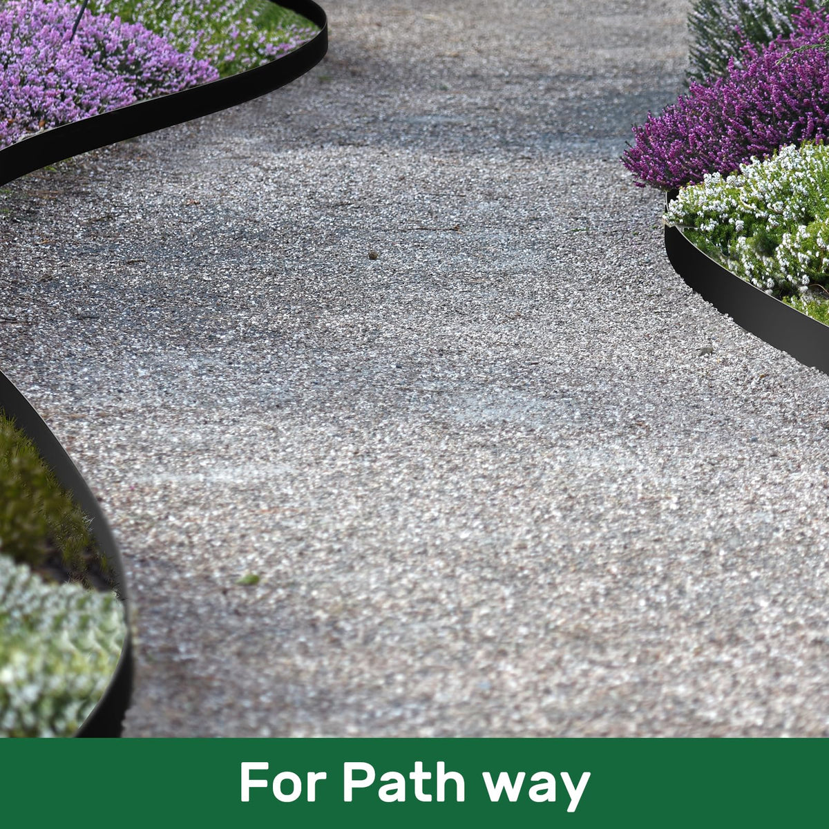 AGTEK edging beside pathway or patio keeps materials in place