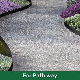 AGTEK edging beside pathway or patio keeps materials in place