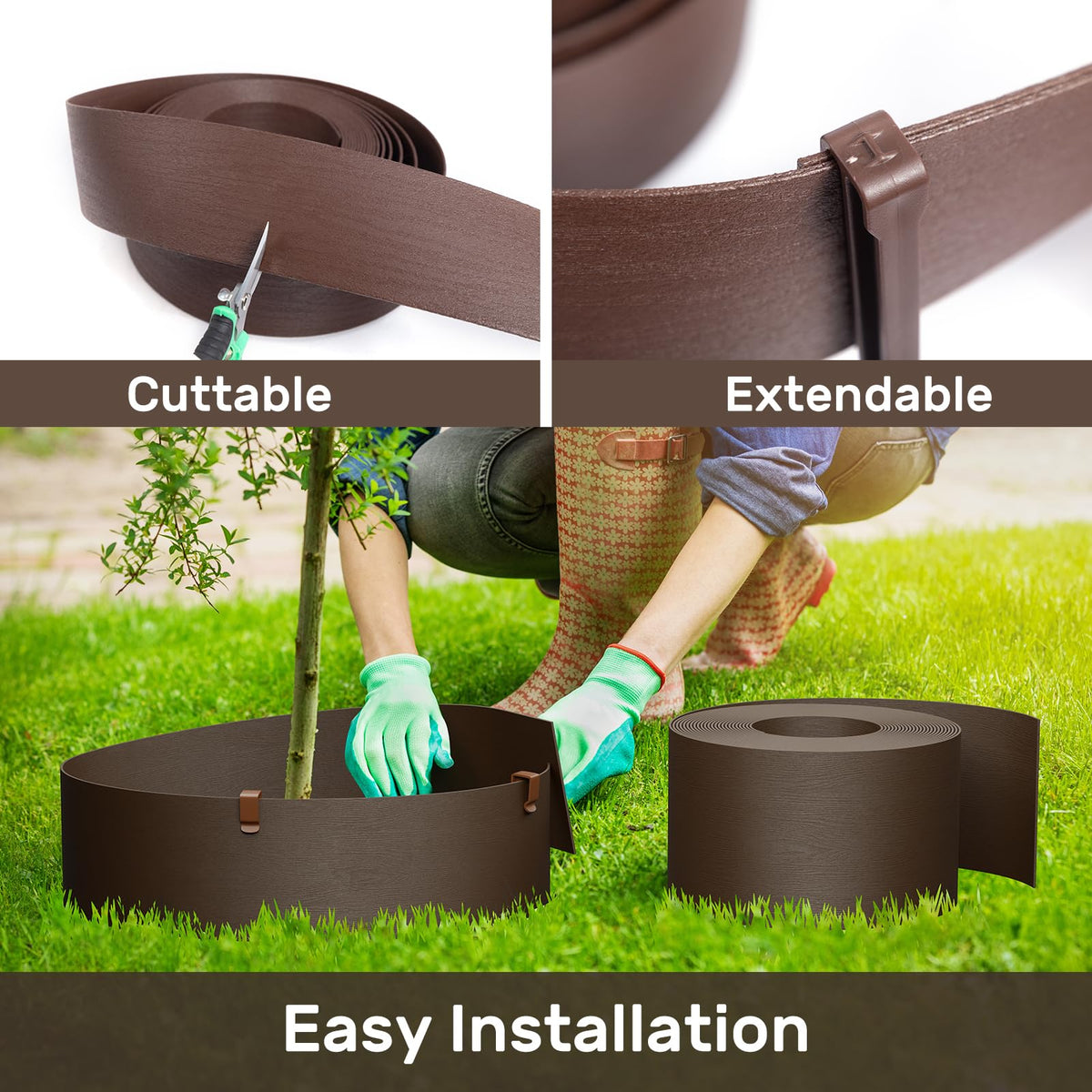AGTEK edging kit installs quickly for neat yard borders