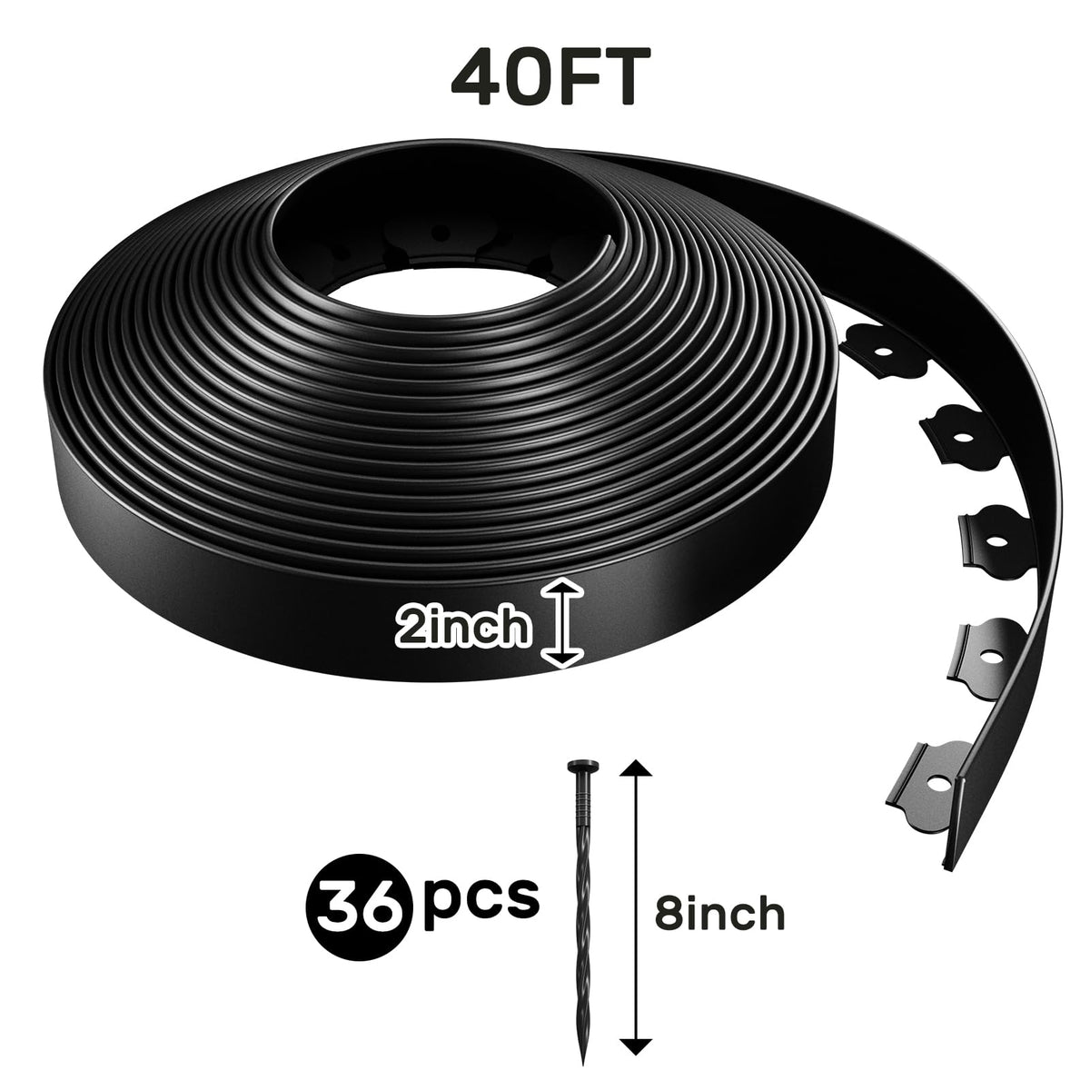 AGTEK 2-inch edging shows flexible straight and curved landscaping options.
