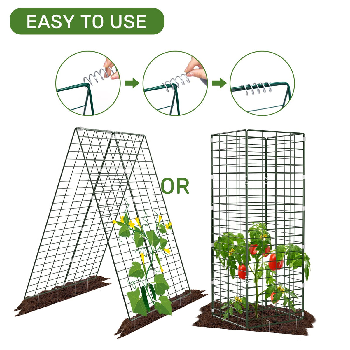 Two-panel foldable design with spring junction for easy storage