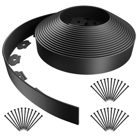 AGTEK garden edging roll defines a 40ft border for a neat yard.