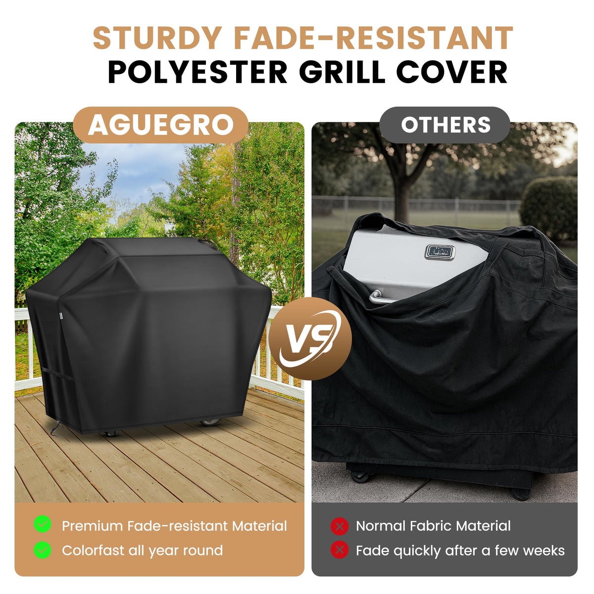 Aguegro fits most grills between 48 and 53 inches long.