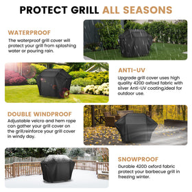 Aguegro windproof design with belt straps keeps cover secure in wind.