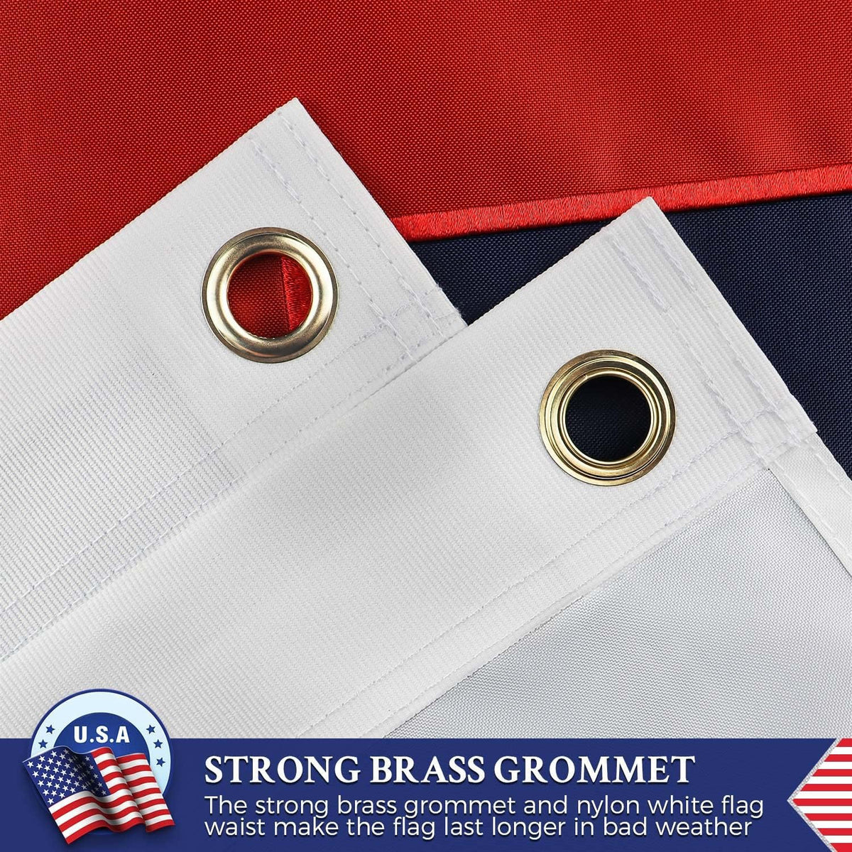 AGUIFLGS heavy-duty nylon 210D fabric seen in wind-ready flag.