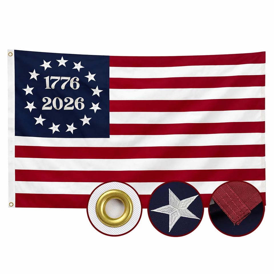 AGUIFLGS American flag 3x5 deluxe front view for outdoor display with vivid colors.