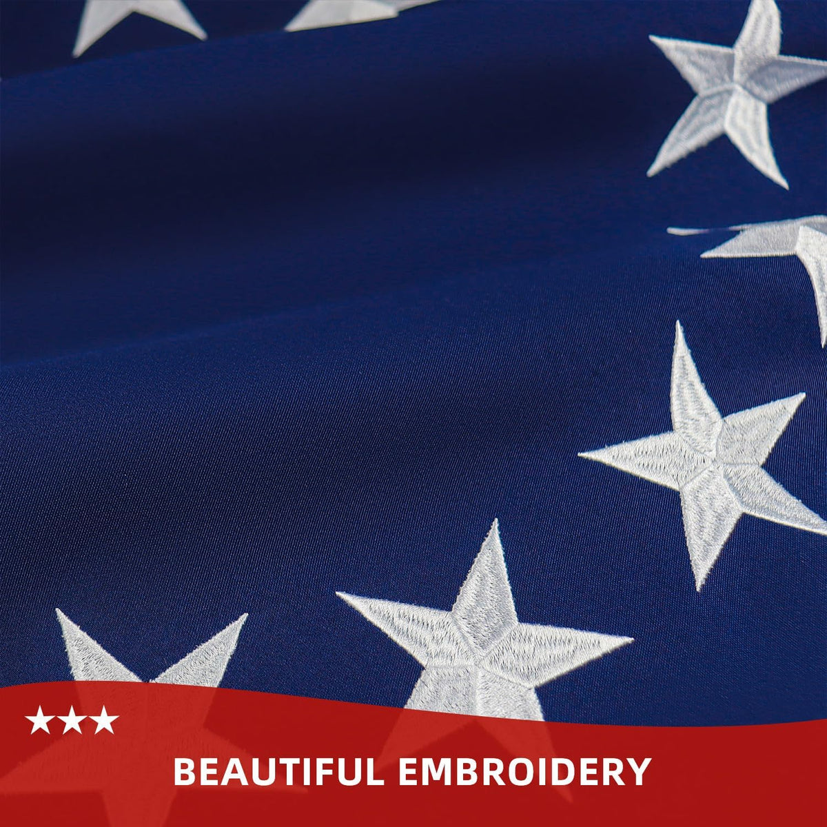 AGUIFLGS American flag brass grommets for secure hanging.