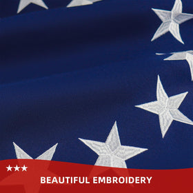 AGUIFLGS American flag brass grommets for secure hanging.