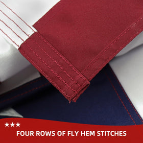 AGUIFLGS American flag sewn stripes detail showing strong stitching.