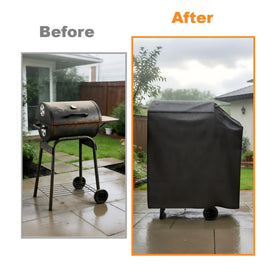Dirt being rinsed from Agustone grill cover for easy cleaning