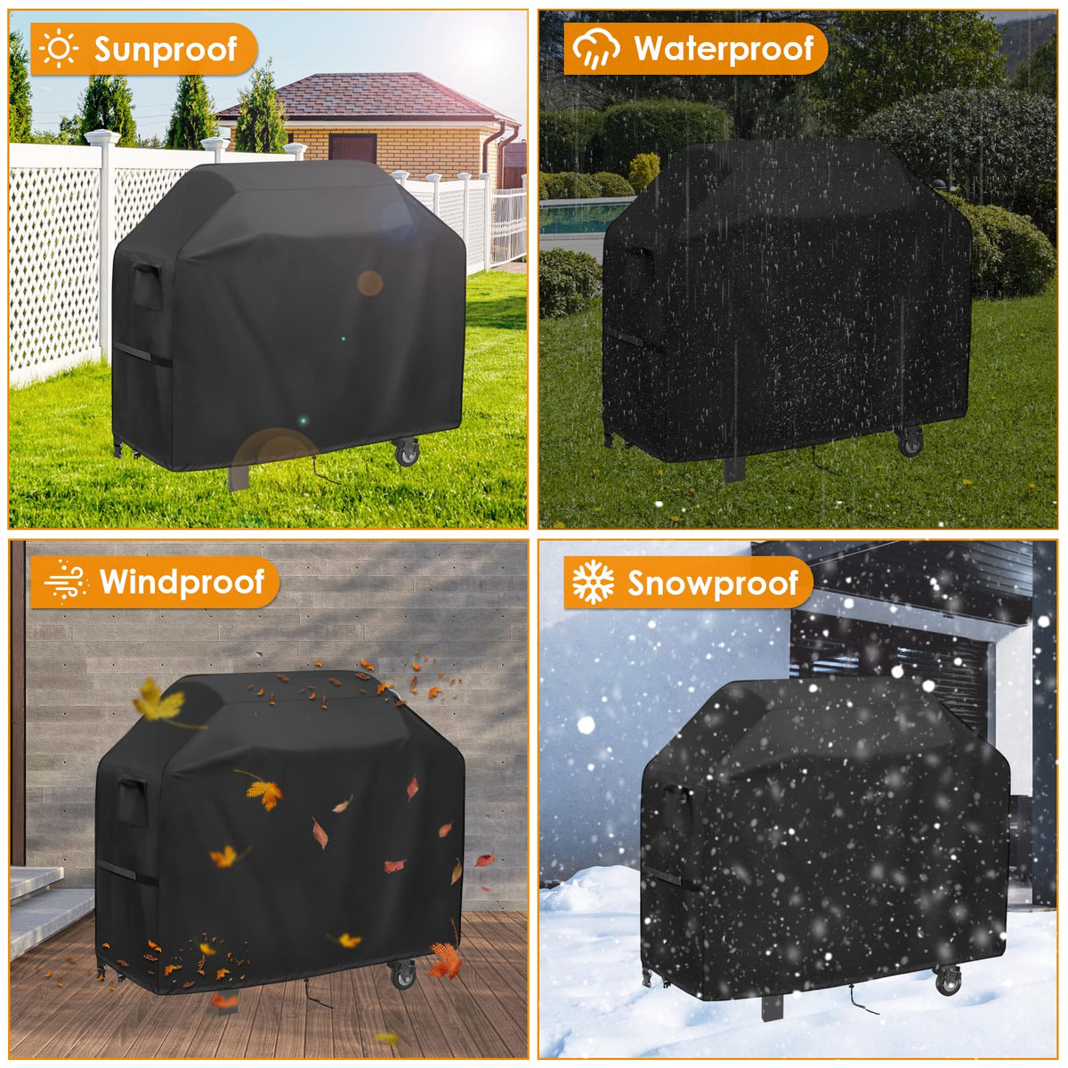 Agustone grill cover easy to clean and store after outdoor use.