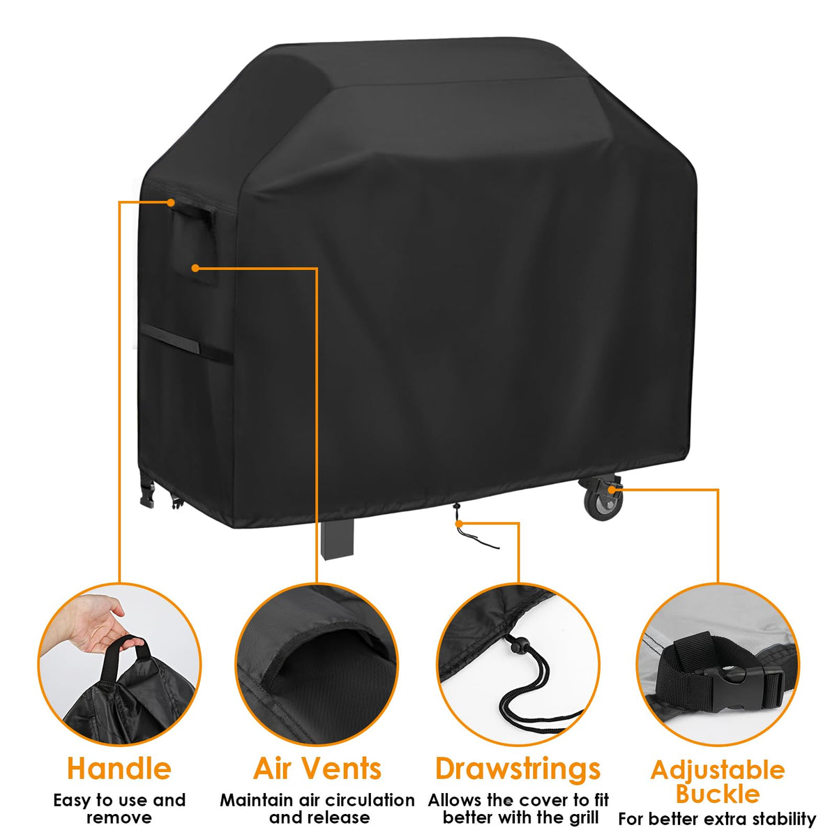 Agustone grill cover heavy-duty material resists tears and UV exposure.