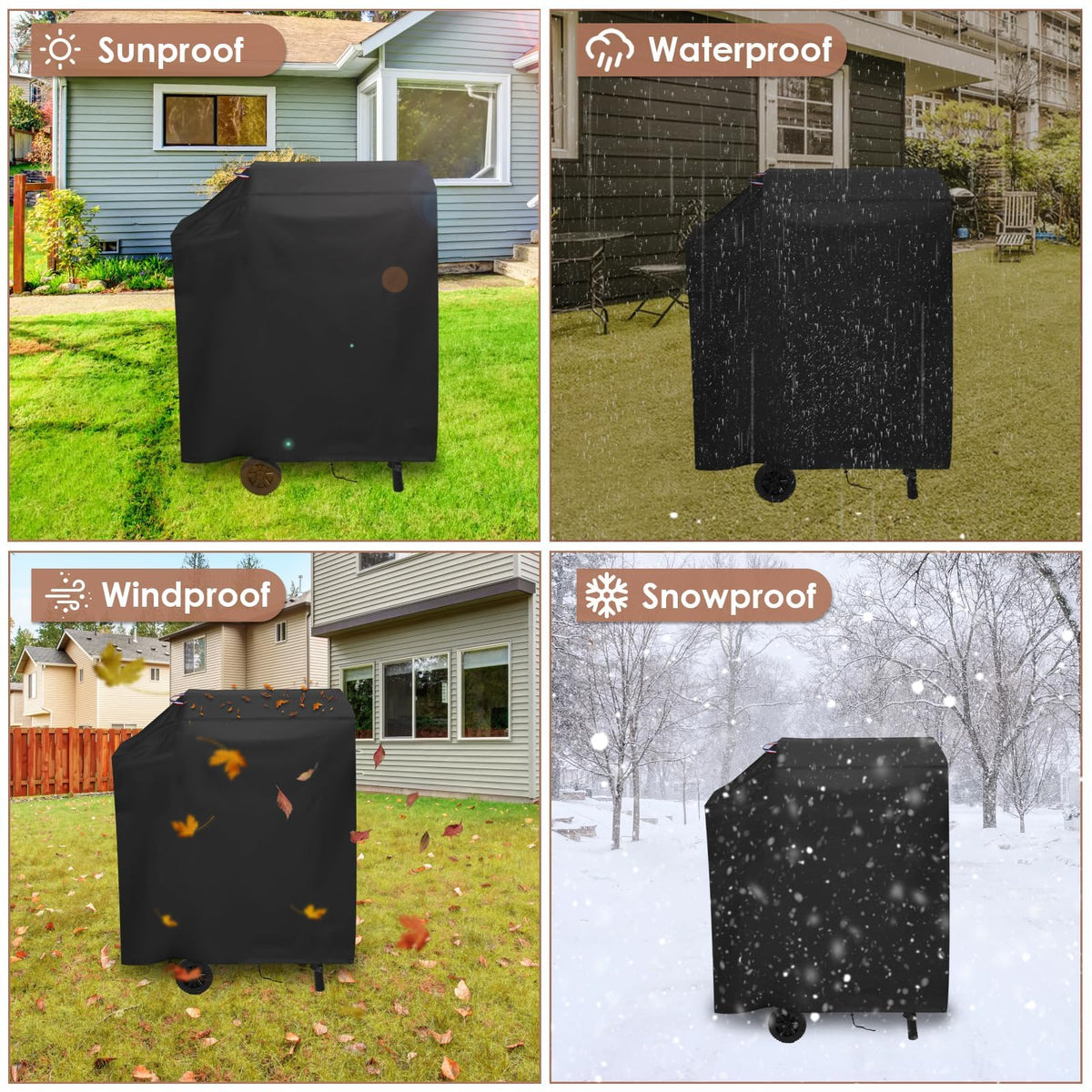 Agustone cover features a convenient top handle for easy installation and removal.
