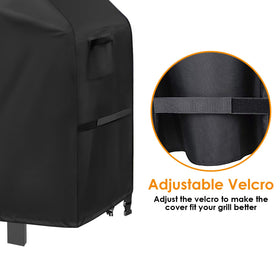 Agustone grill cover wind-resistant design with drawstrings and buckles stays in place.