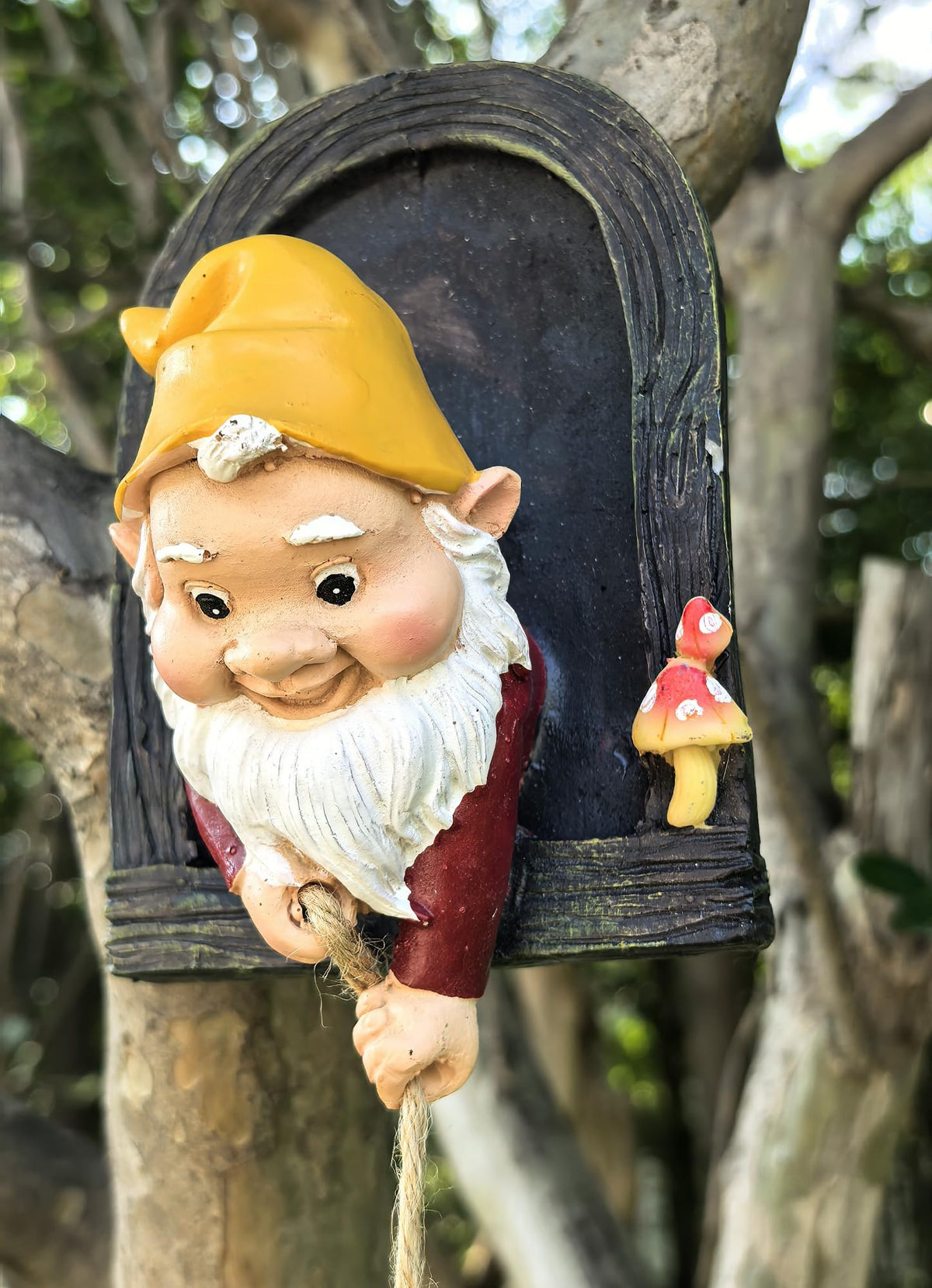 Ahbuohe Outdoor Yard Elf Statue adds humorous presence to a garden