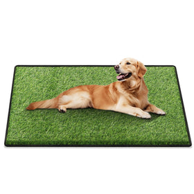 The aHeemo artificial grass dogs potty pad offers clean indoor relief for puppies.