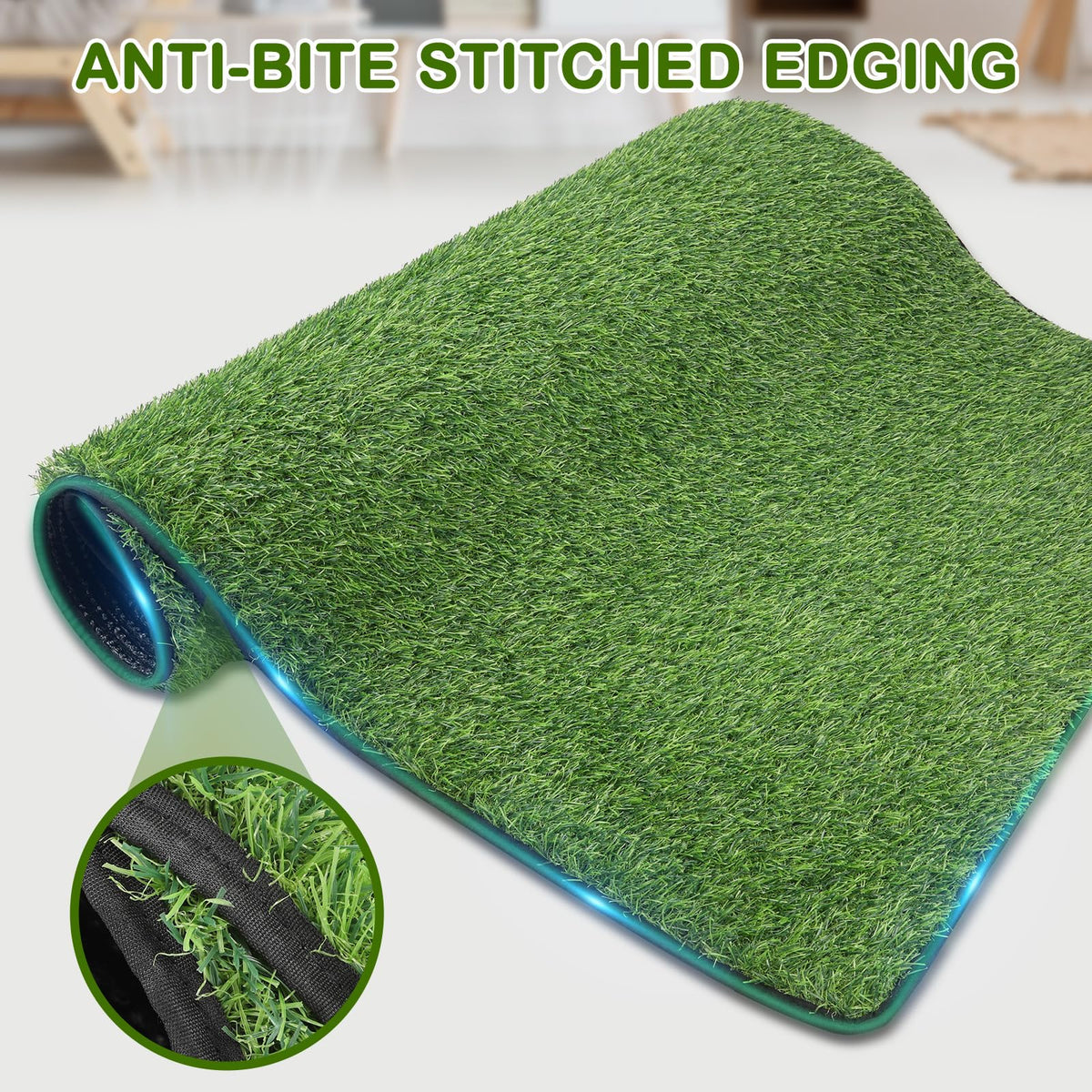 aHeemo grass pad with drainage holes ensures fast drainage and floors stay dry.