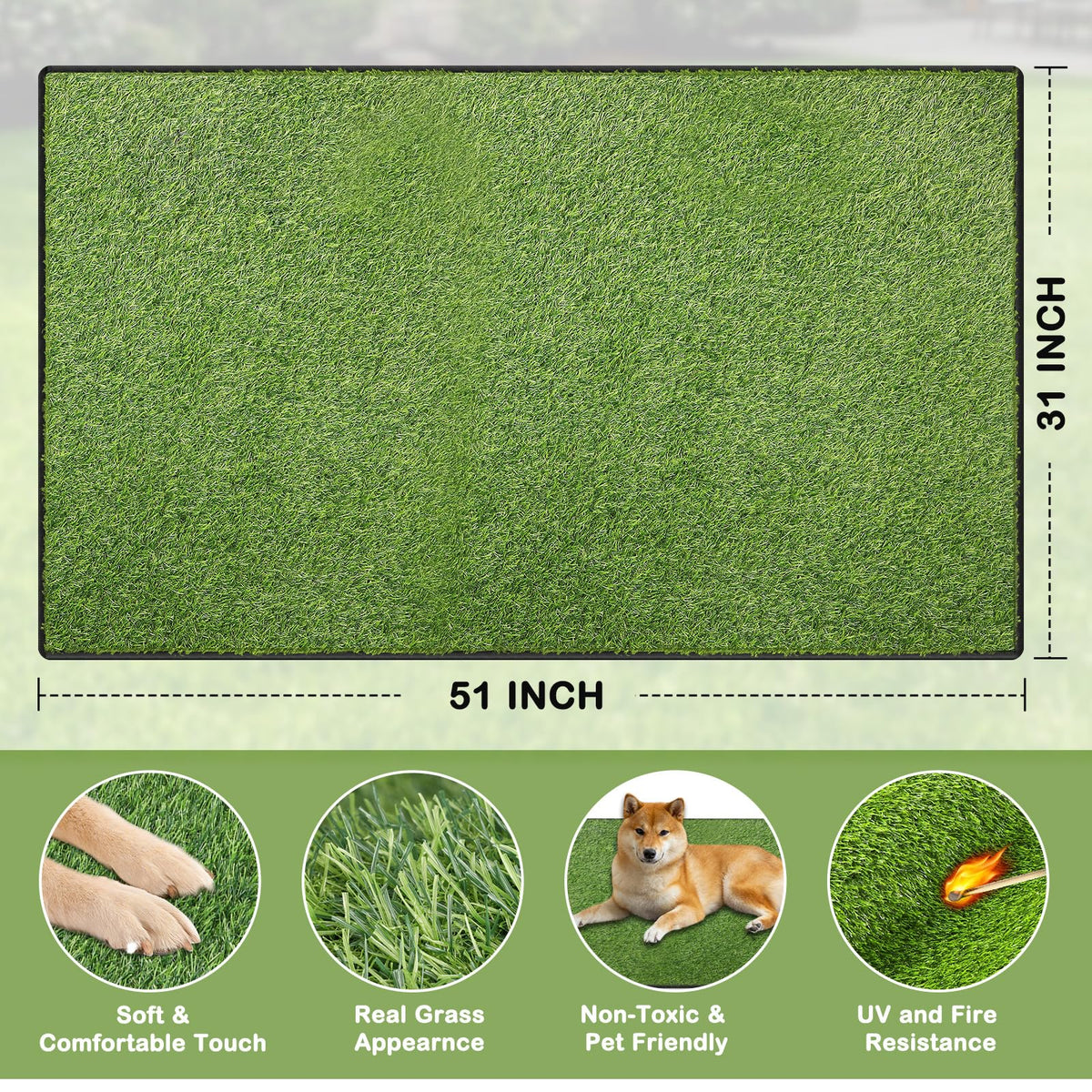 aHeemo soft realistic grass mat feels like real turf for comfortable pets.