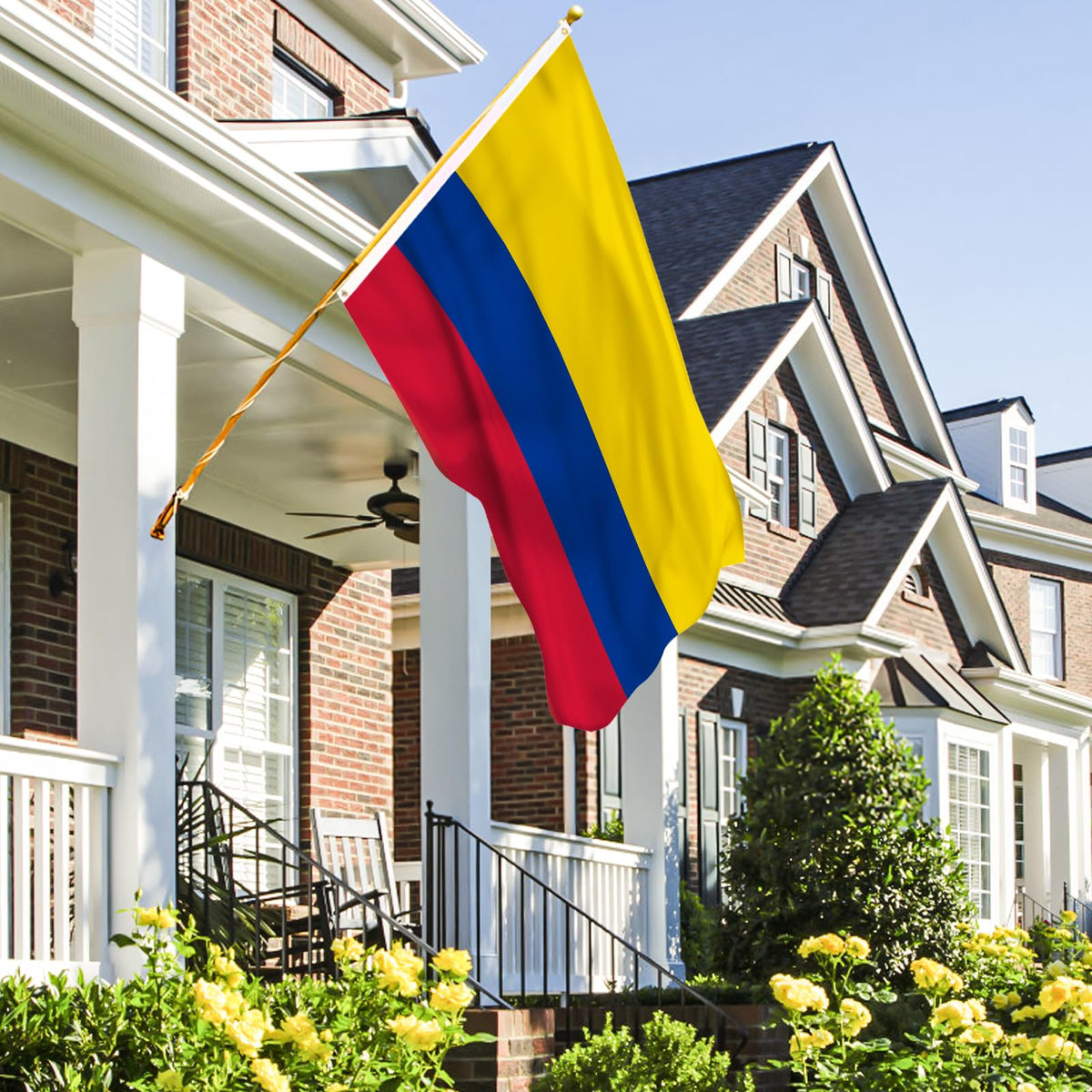 AhfuLife Colombia flag 3x5ft canvas header enables easy hanging