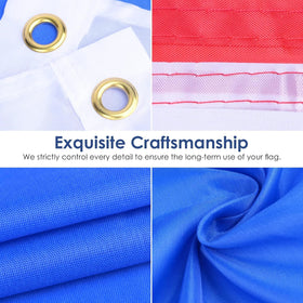 AhfuLife Dominican flag 3x5ft brass eyelets enable reliable hanging at events