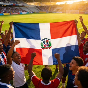 AhfuLife Dominican flag 3x5ft vivid print maintains bright colors over time