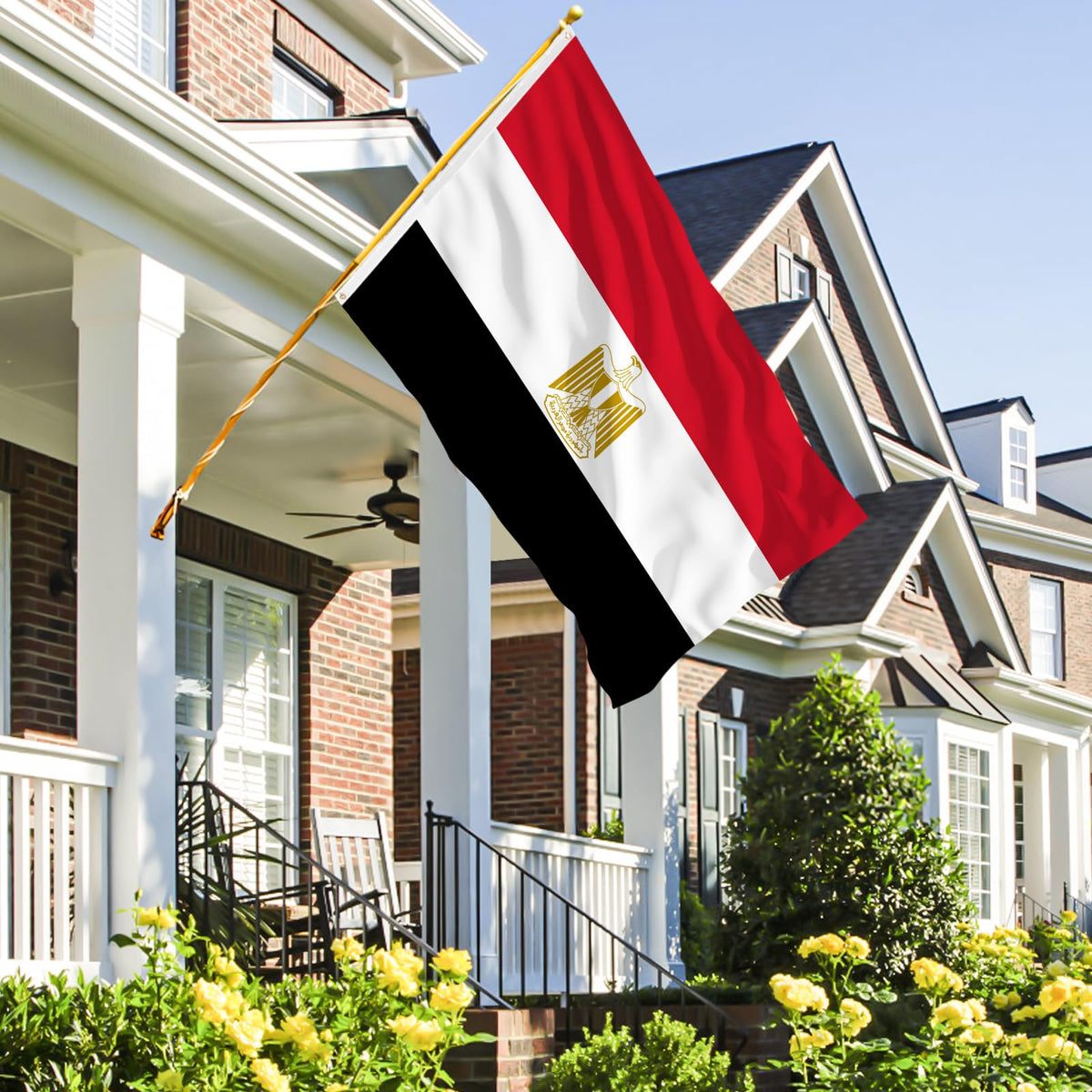 AhfuLife Egypt flag double-stitched edges ensure longevity.