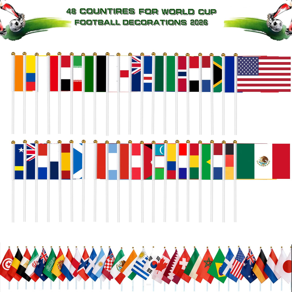 AhfuLife flag pole 11-8 in enables comfortable handheld use during events.