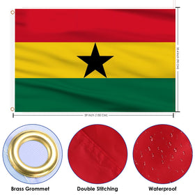AhfuLife Ghana flag indoors for bold display and pride
