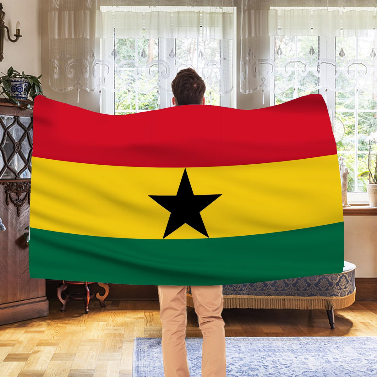 AhfuLife Ghana flag wall mount display ready