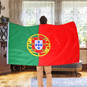 AhfuLife Portugal flag 3x5ft waterproof fabric for outdoor resilience.