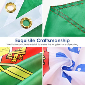 AhfuLife Portugal flag 3x5ft ideal for World Cup outdoor decorations.