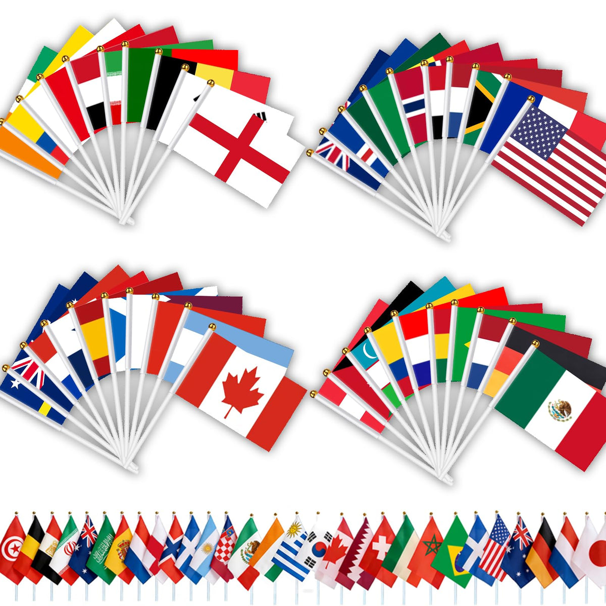 AhfuLife world cup flags set with 48 countries for vibrant stadium and party decor.