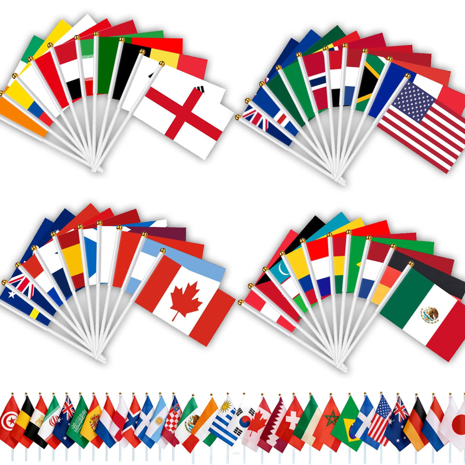 AhfuLife world cup flags set with 48 countries for vibrant stadium and party decor.