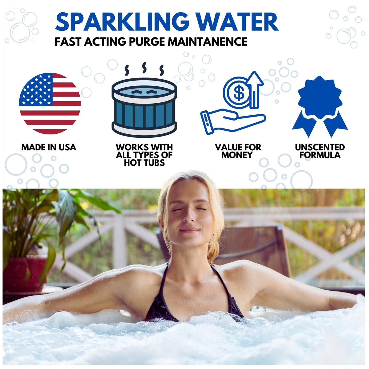 Jet line cleaning with eight purges supports tubs up to 400 gallons.