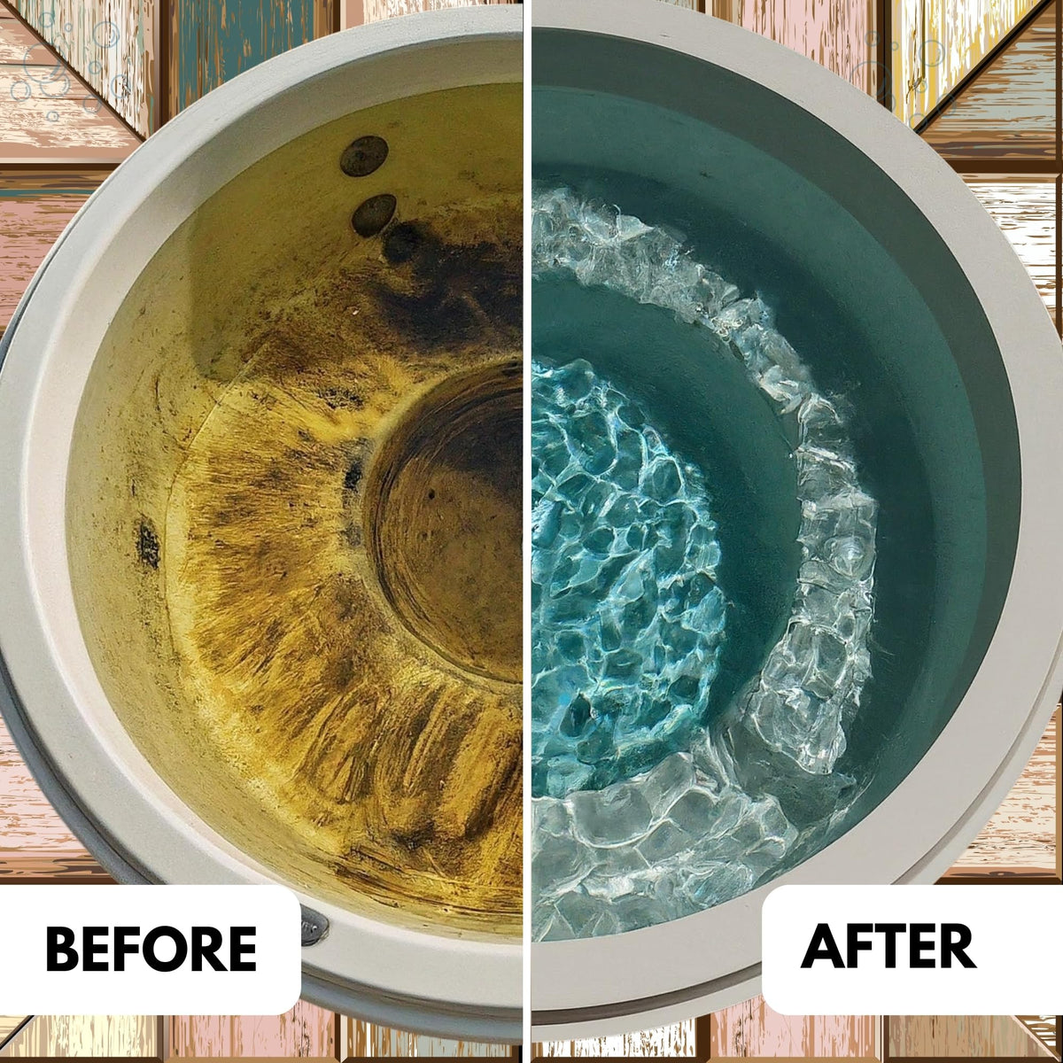 Purged water may show improved clarity and filtration performance in spas.