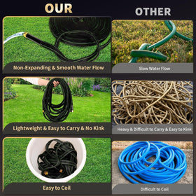 Ahititi all-weather 100 ft hose stays flexible from cold to hot seasons