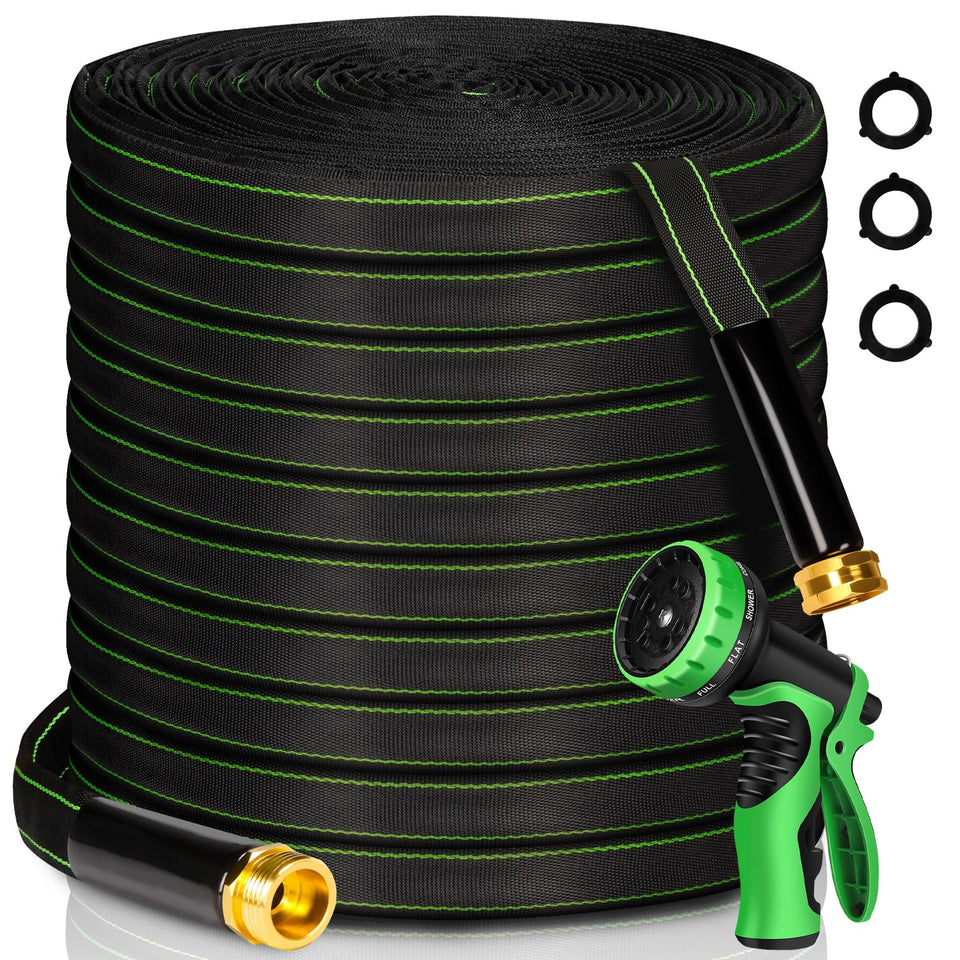 Ahititi garden hose 100 ft with brass fittings for durable, leak-free water delivery