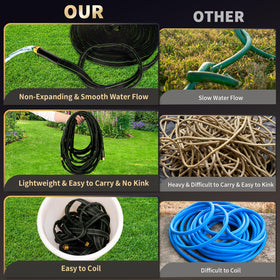 Ahititi garden hose all-weather flexibility handles heat and cold.