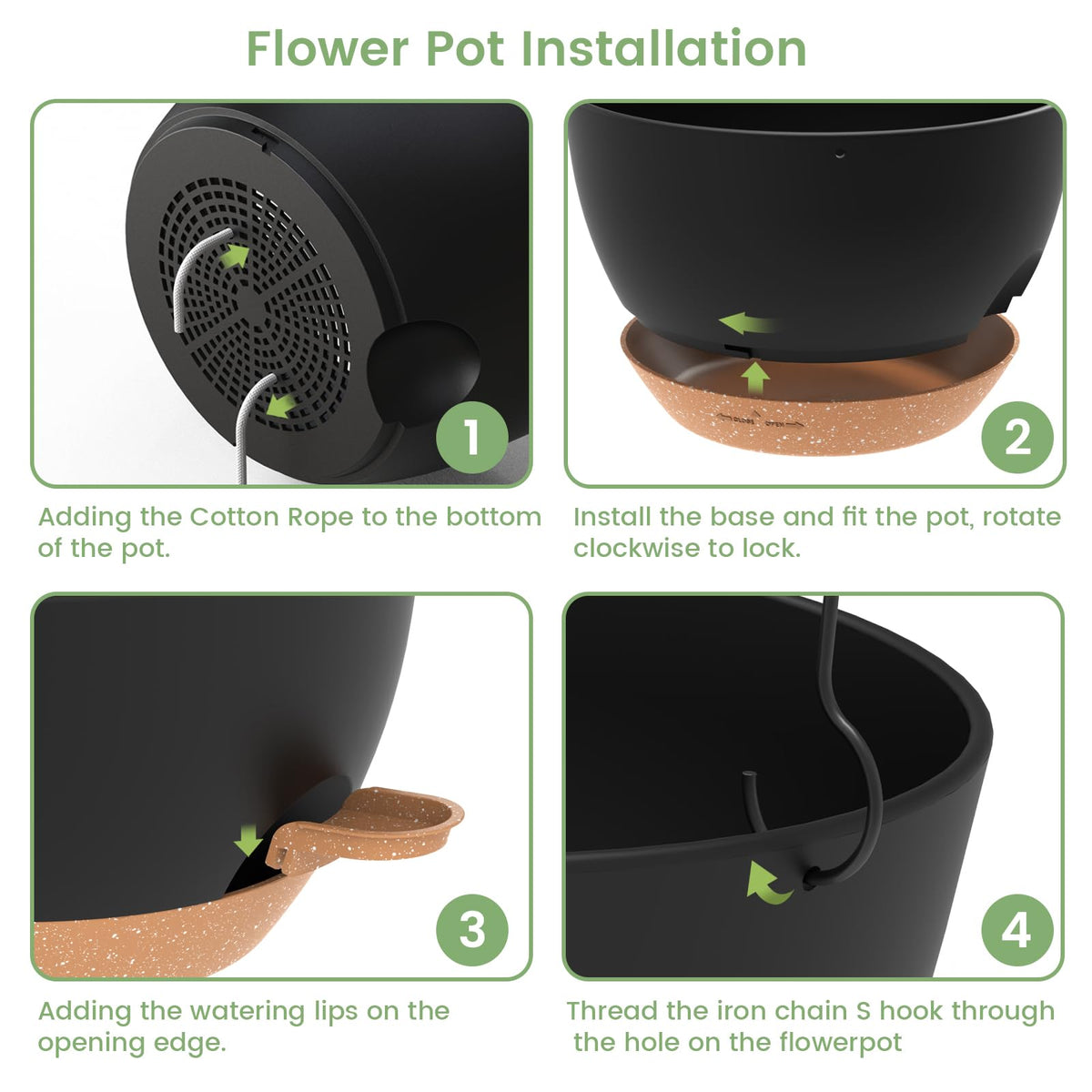 AHJZO 12-inch diameter planters with ample growing space
