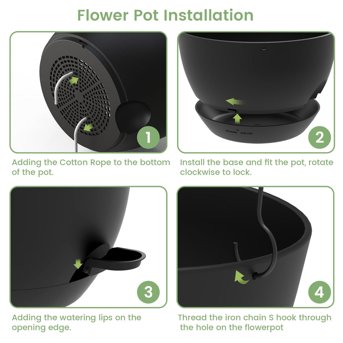 AHJZO 12-inch planter offers ample growing space for diverse plants