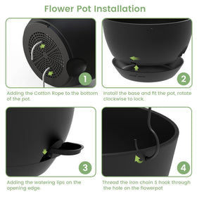 AHJZO 12-inch planter offers ample growing space for diverse plants